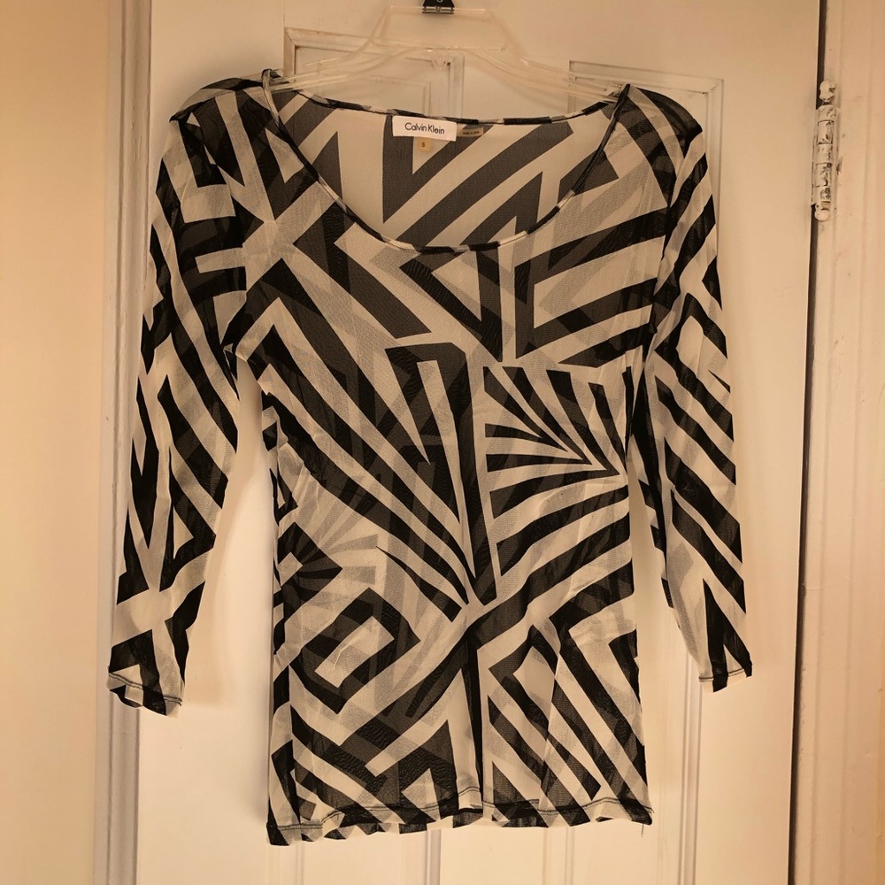 Sheer Calvin Klein patterned top
